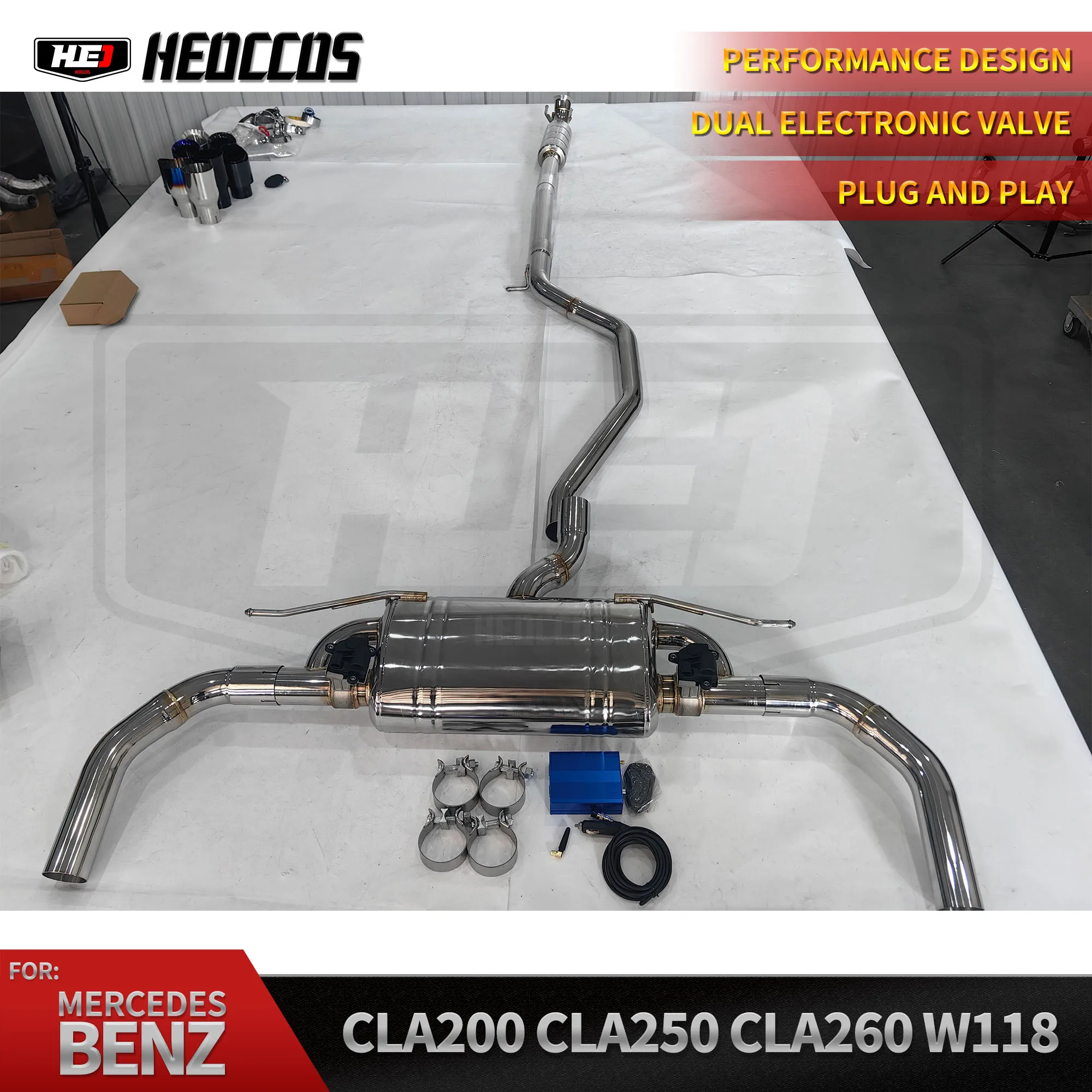 

HEO High Performance 304 Stainless Steel Catback Exhaust for Mercedes Benz CLA200 CLA250 CLA260 W118 with Valve Control