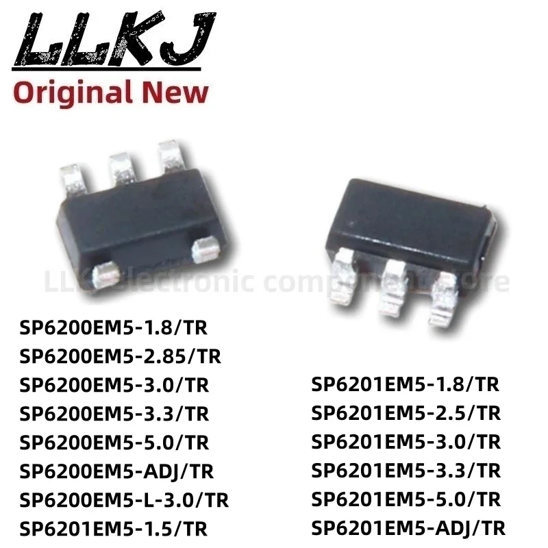 1 Stück SP6200 6201EM5 1,8 2,85 3,0 3,3 5,0 L-1,5 2,5 ADJ/TR SOT23-5 Chipsatz