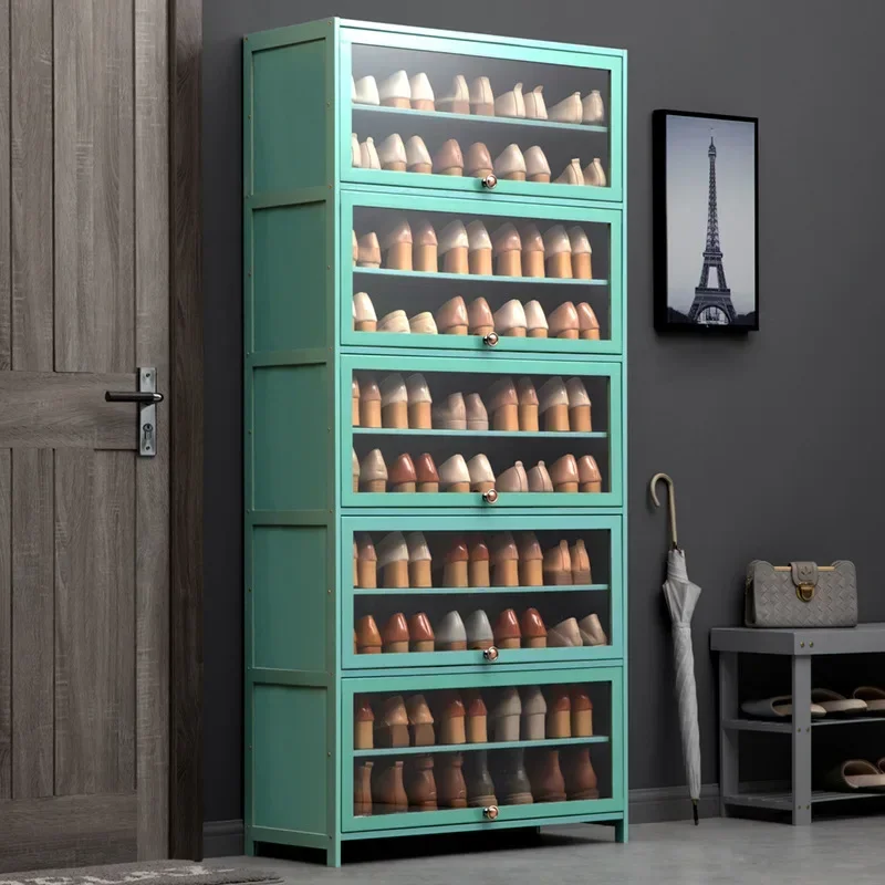 Simple Shoe Cabinet HD Transparent Shoe Storage Shelf Household Display Dustproof Shoe Rack Bench Organizer Cabinets Furniture