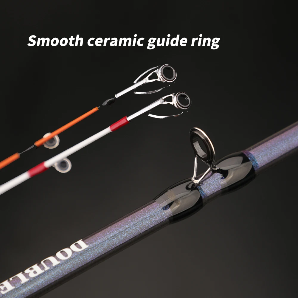 ROLLFISH Carbonfaser-Tintenfisch-Angelrute mit 2 Festen Spitzen, Offshore-Salzwasser-Bootsangeln, Leichtgewichtig, Hohe Empfindlichkeit, Langlebig – Detail 4