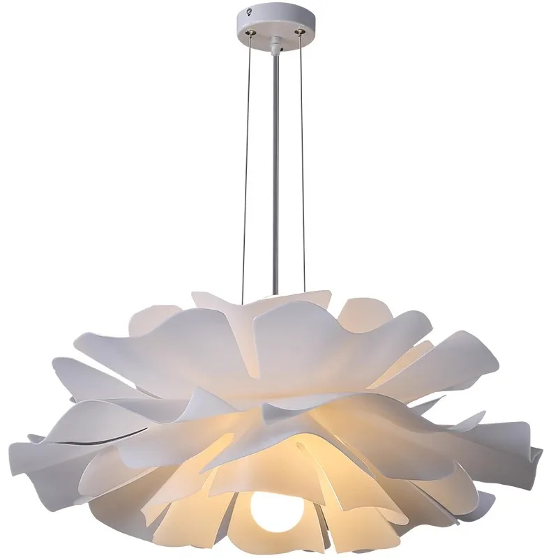 Luz de teto moderna simples para quarto, Living and dining room chandelier，Pétalas de design nórdico, Luminárias quentes, 2023