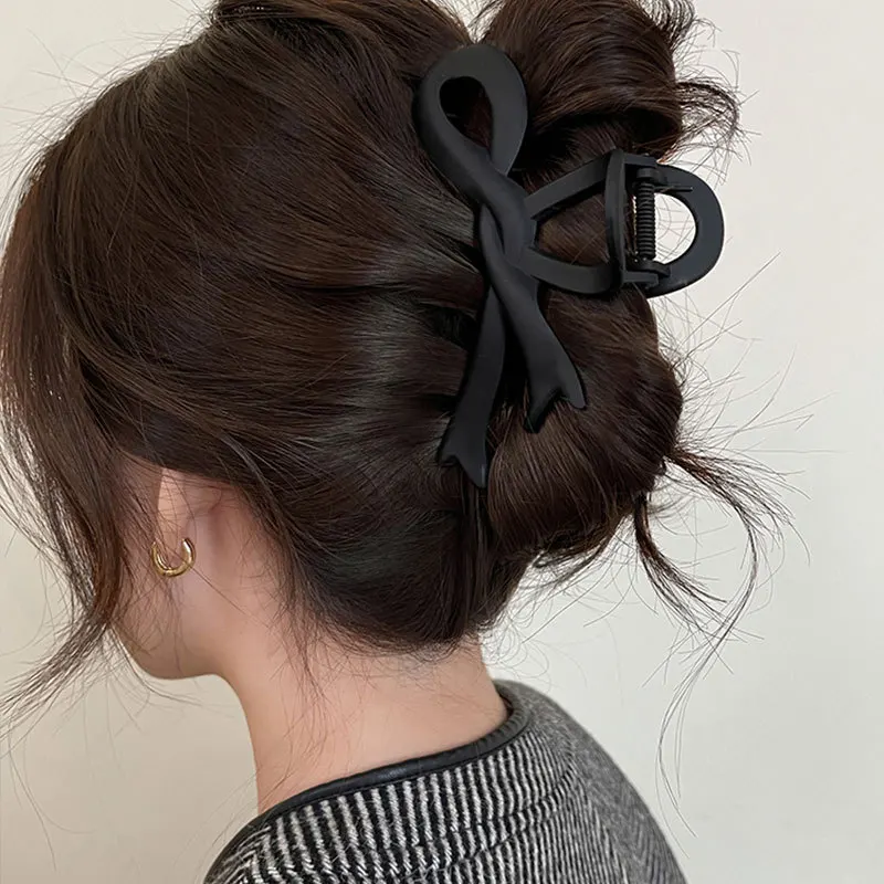 Neue Matte Haar Clips Vintage Band Bogen Haar Krallen Krabben Headwear Haarnadeln Shark Pferdeschwanz Für Frauen Haar Zubehör Barrettes