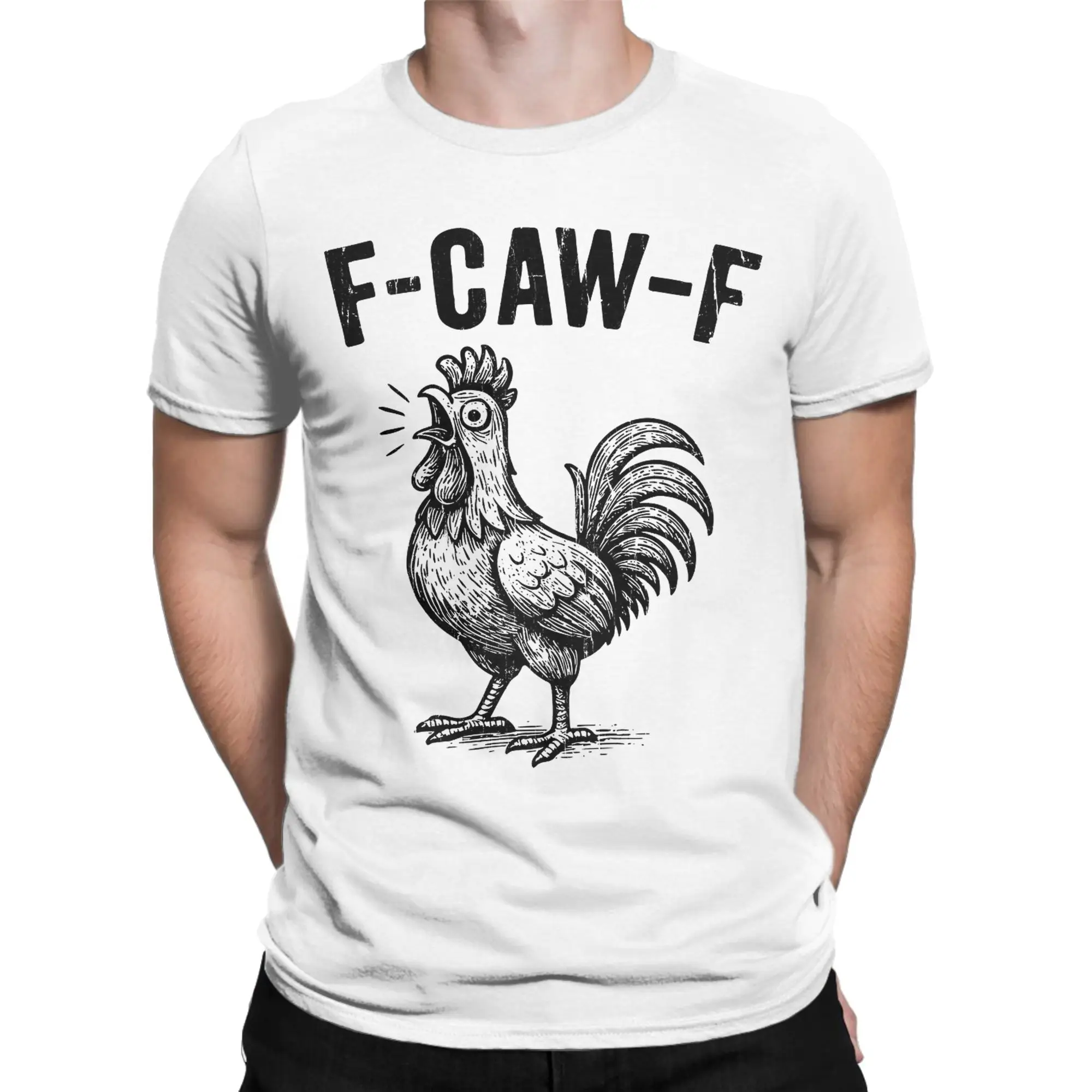 مضحك F-Caw-F مضحك الدجاج FCAWF ميمي تي شيرت للرجال الجولة الرقبة 100% القطن تي شيرت قصير الأكمام تي شيرت الجرافيك القمم