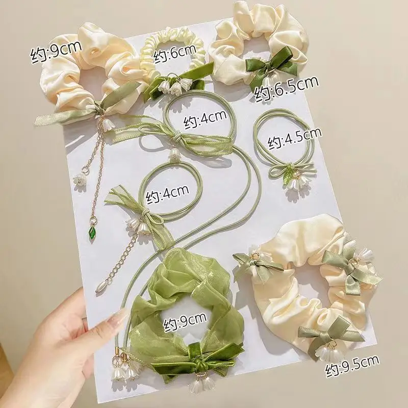 Set rubber band hair tie combination high elastic and durable headstring lily of the valley hair ornament with fresh temperament