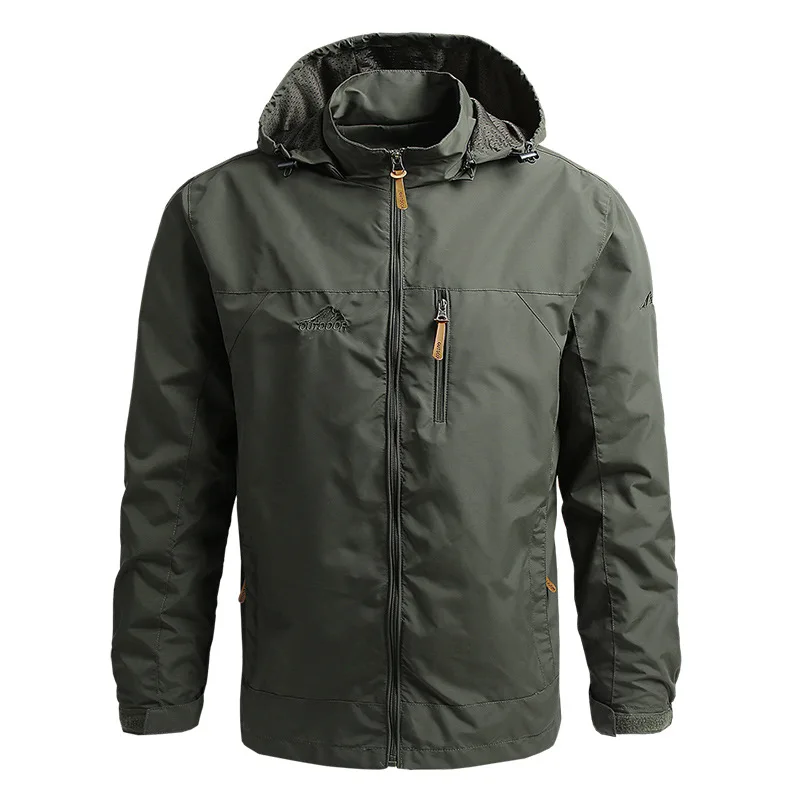 Chaqueta impermeable para hombre, cortavientos de talla grande, abrigo de lluvia, transpirable, para pesca, Camping, táctico, 2024