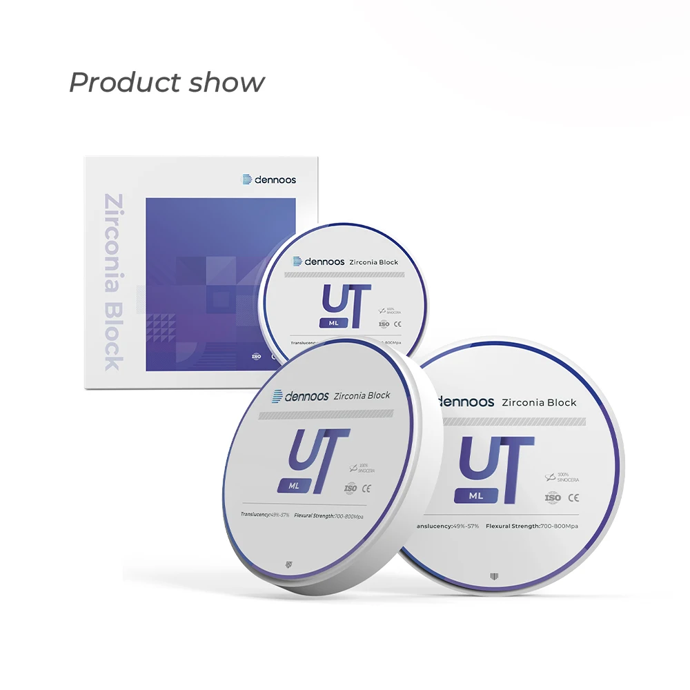 Dennoos UT-ML Dental Zirconia Block 3D Multi-layer Dental UT Multilayer Zirconium Disc CAD CAM Dental Material