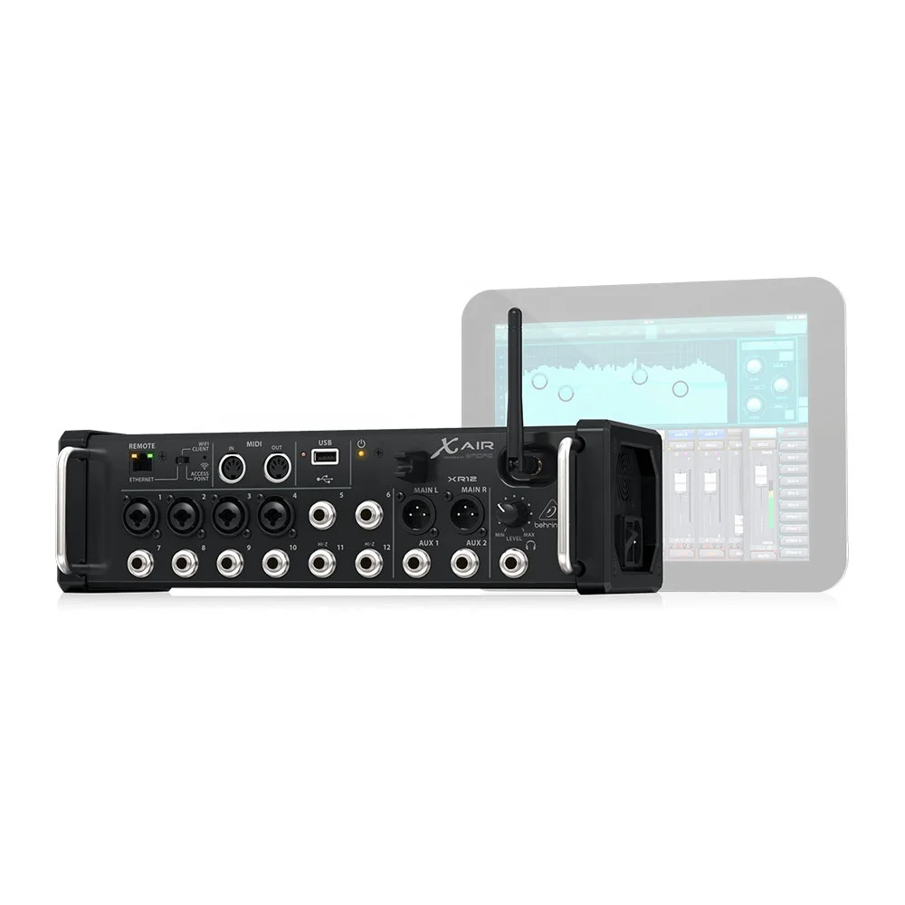 

Behringer X AIR XR12 Digital Mixer Pa System 12-Channel With Integrated Wi-Fi Router Studio Music Equipment