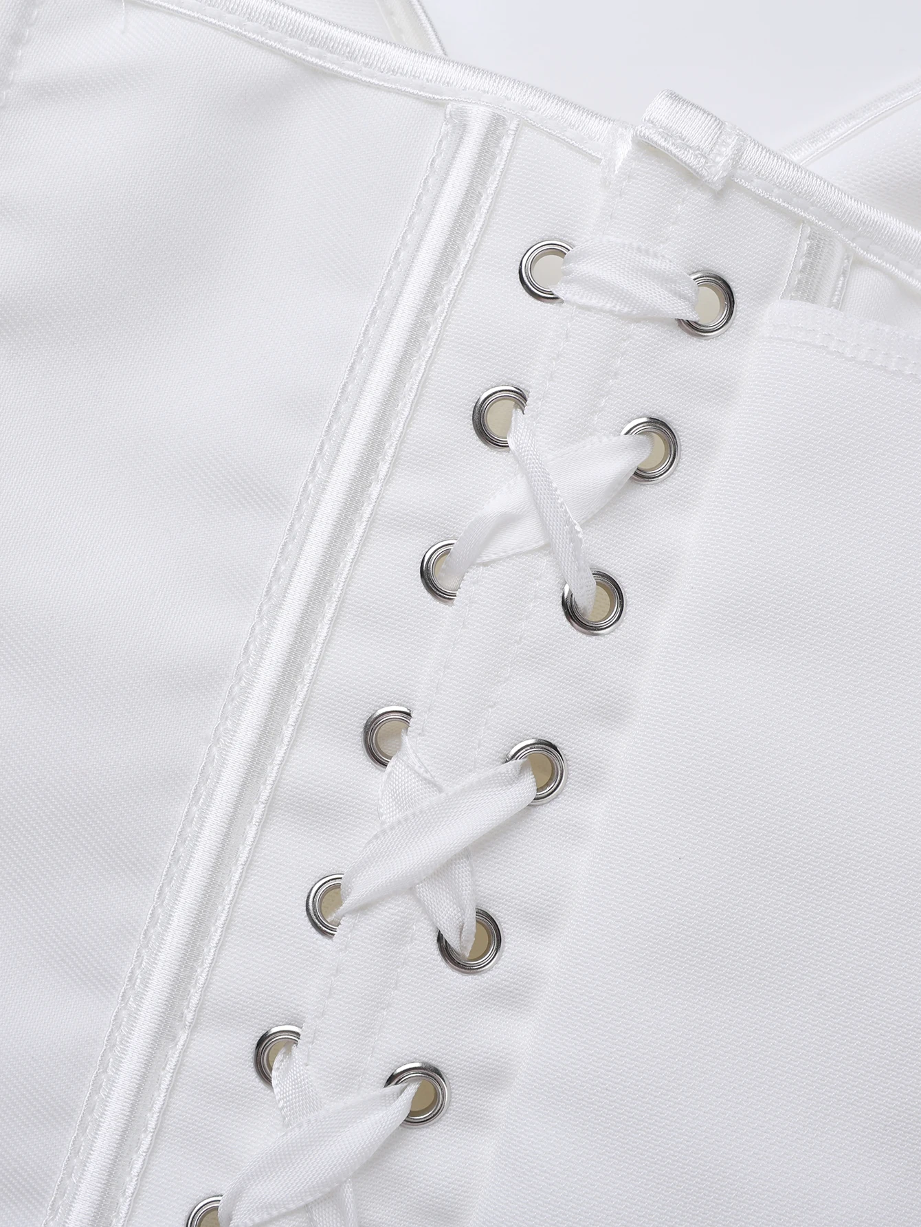 Pure White Strapless Sweetheart Neck Corset Top for Women Lace Up Back Natural Figure Streamlining Garment view 6