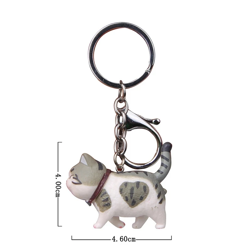 Cute Cartoon Orange Cat Keychain Women Men Creative Metal Cat Keyrings For Handbags Charms Kids Birthday Party Gifts