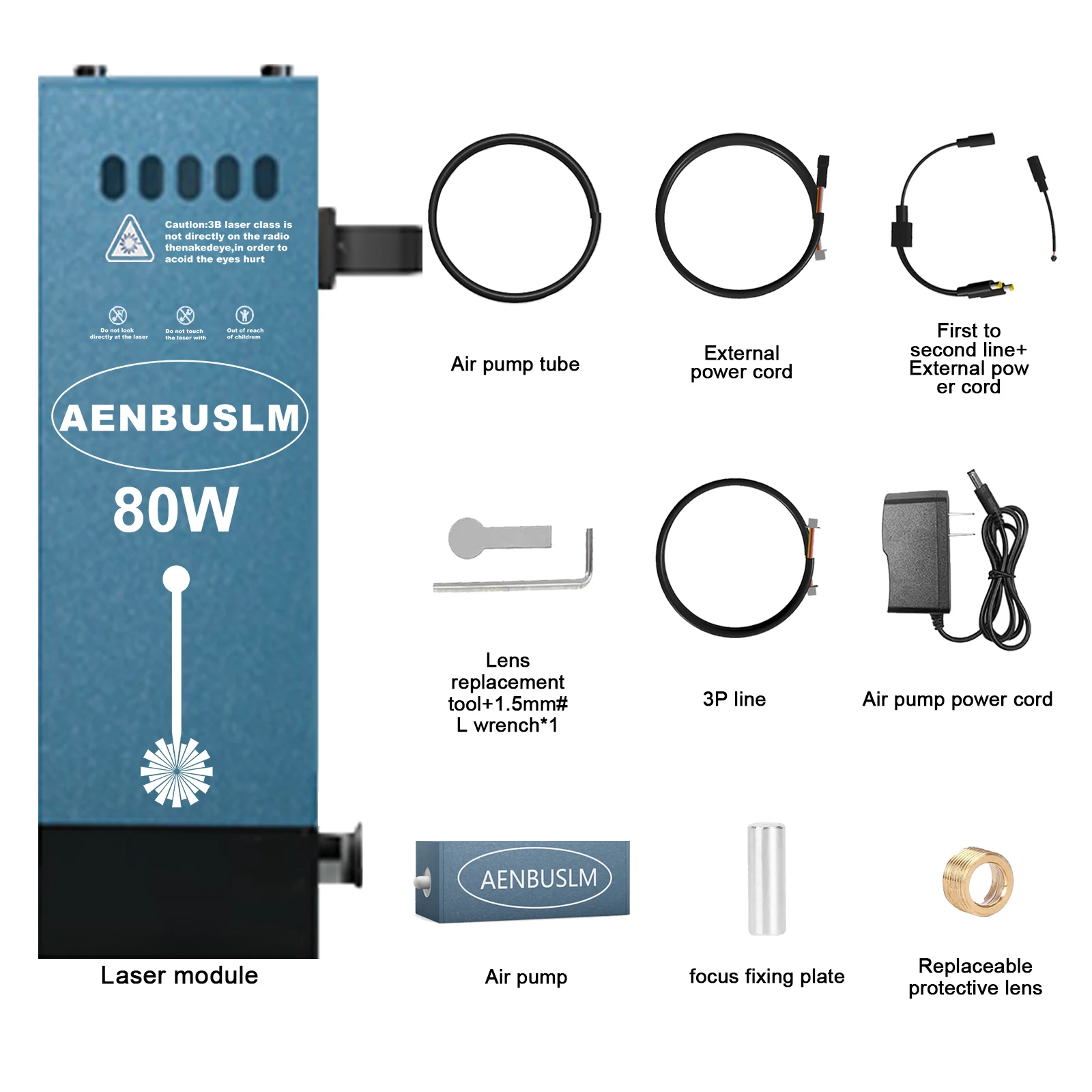 AENBUSLM 40W/80W Laser Engraving Head With Air Assist Laser Engraver CNC Accessories Laser Cutter Laser Module Wood Working Tool