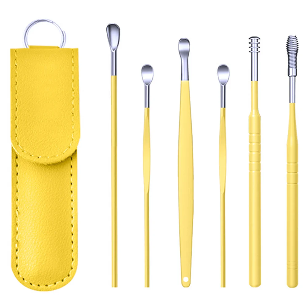 

Ear Removal Tool Set Space-saving Cleaning Tools Wax Scoop Spoon Detergent Safe Earwax Remover Stainless Steel Kit