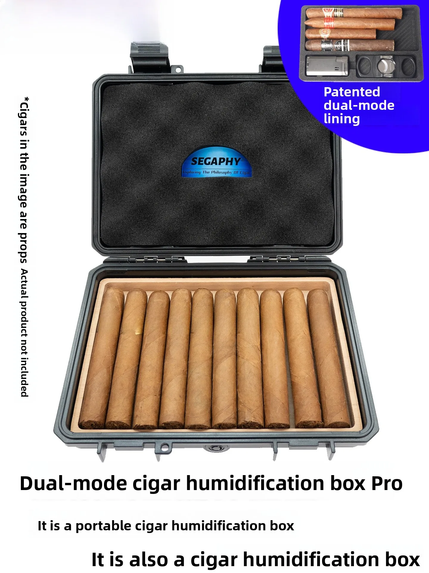 

Ultra-Thin Waterproof Dual-Mode Plastic Portable Cigar Humidification Aged Box Cedar Wood 10-Pack Cigar Awakening Box