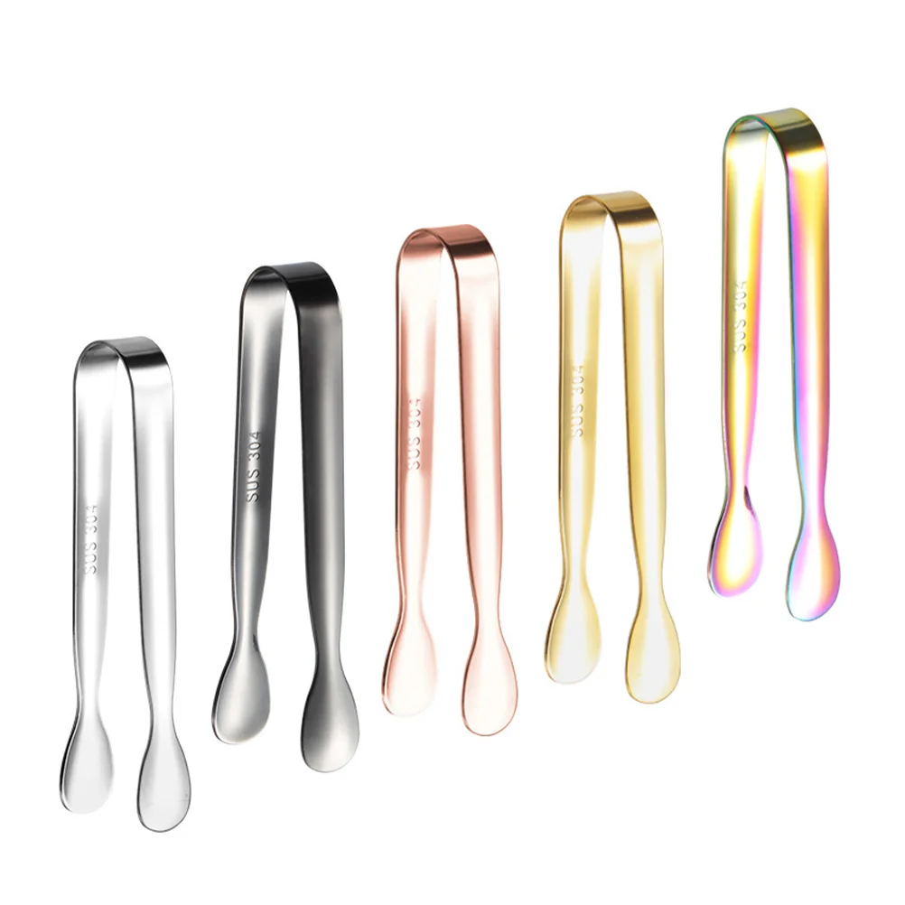 

5Pcs Stainless Steel Ice Tongs Fine Workmanship Multi-Function Sugar Tongs Convenient Food Serving Tools Sugar Accessory