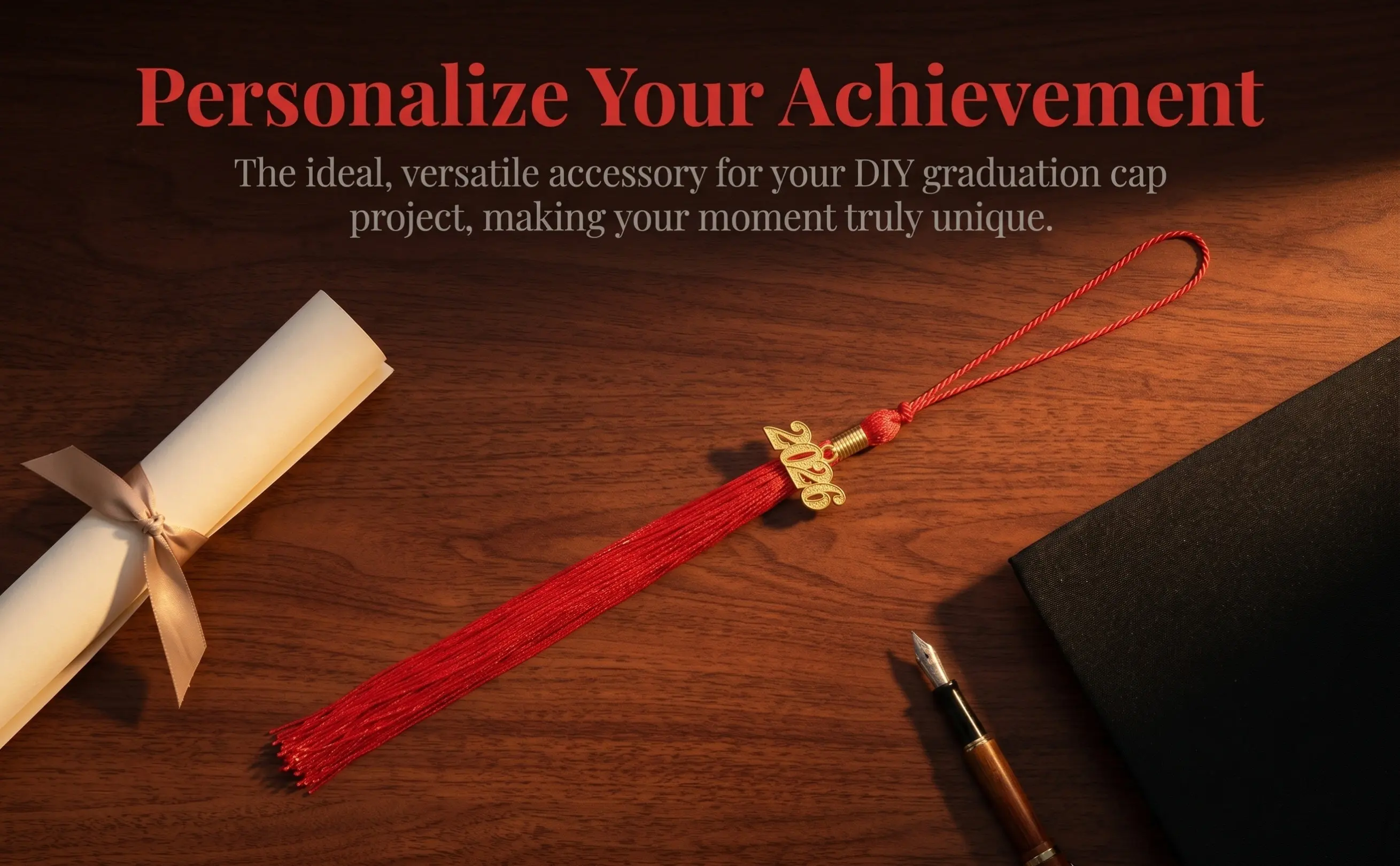 10Pcs Graduation Cap Tassels Charms Red 2026 Academic Graduate Hat Decorations Accessories Ceremony Tassels for Graduation