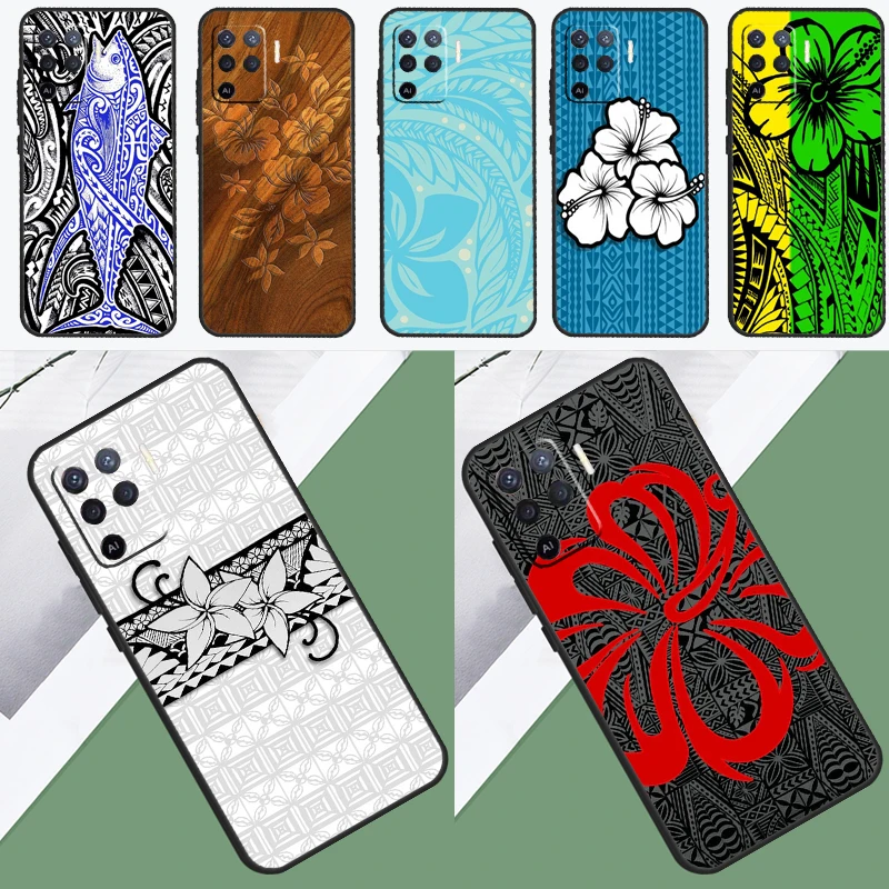 Maori Samoan Polynesian Tribal Phone Case For OPPO A52 A72 A53S A94 A74 A54 A15 A16 A1K A5 A9 A31 A53 A83 A91 A93 Cover