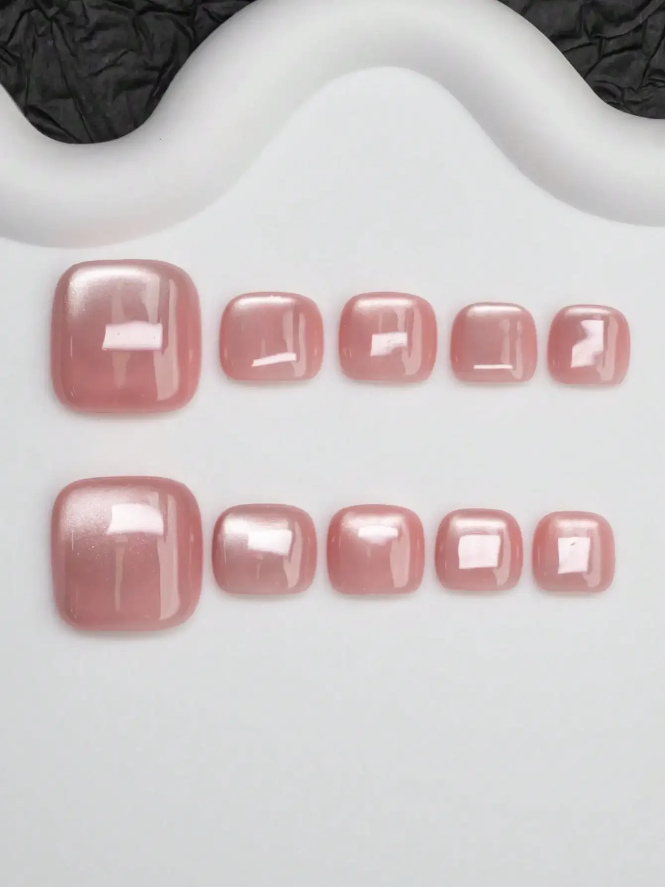 14pcs/Set Handmade Y2K Chic Cat Eye Solid Color Nail Stickers, Shiny Nail Art Decals For Women And Girls, Suitable For Party, Dance, Daily Wear, Includes Tools, Can Be Gift For Ladies (4 Spare Nails Included)