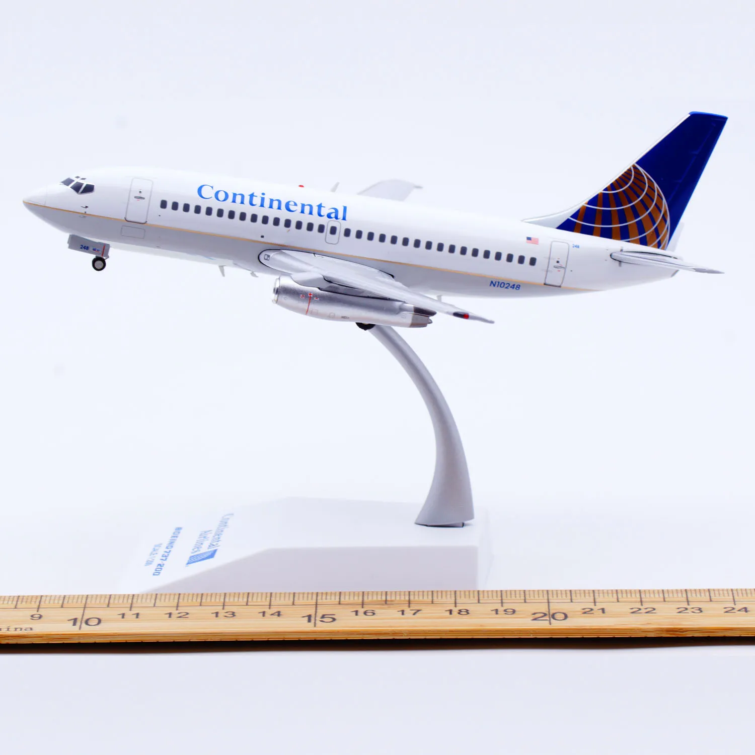 Xx20504 liga avião colecionável presente jc asas 1:200 continental companhias aéreas [polido] boeing 737-200 modelo de aeronave fundida n10248