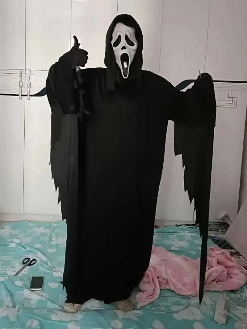 أطفال الصراخ زي الأطفال ملابس تنكرية لحفلة الهالوين الرعب الموت Ghostface زي الأولاد المراهقين #6