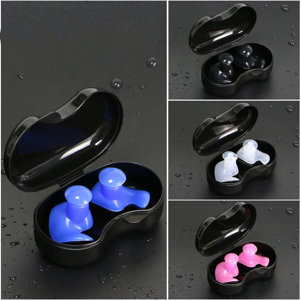 Soft Swimming Earplugs Nose Clip Case Protective Waterproof Noise Prevention Ear Plug Adult Children Silicone Swim Dive Supplies