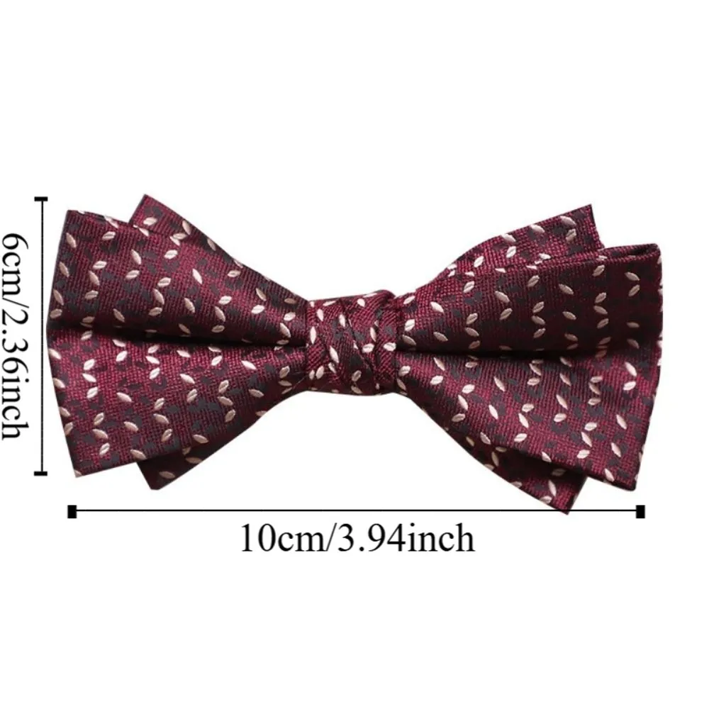 แฟชั่นปรับสีแดง Serise Bow Tie Bowknot เนคไทผู้ชายลายดอกไม้เจ้าบ่าวเจ้าบ่าว Cravat จีน