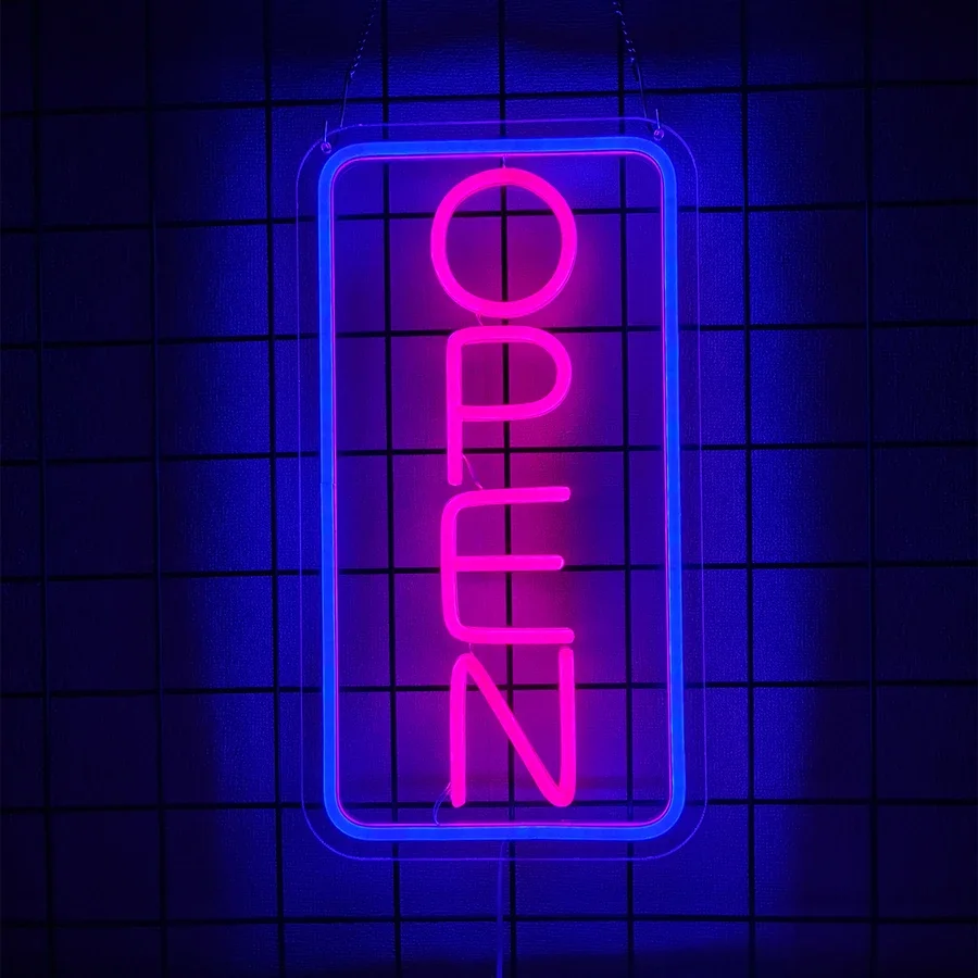 Insegne luminose al neon a LED con interruttore ON/OFF per bar, negozi, caffetteria, hotel, finestre, esterni ecc., insegne aperte per aziende