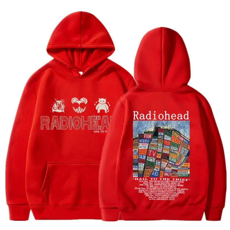 Radiohead Vintage Print Unisex Street Fashion High Quality Wool and Fleece Hoodie 2024 New Free Shipping