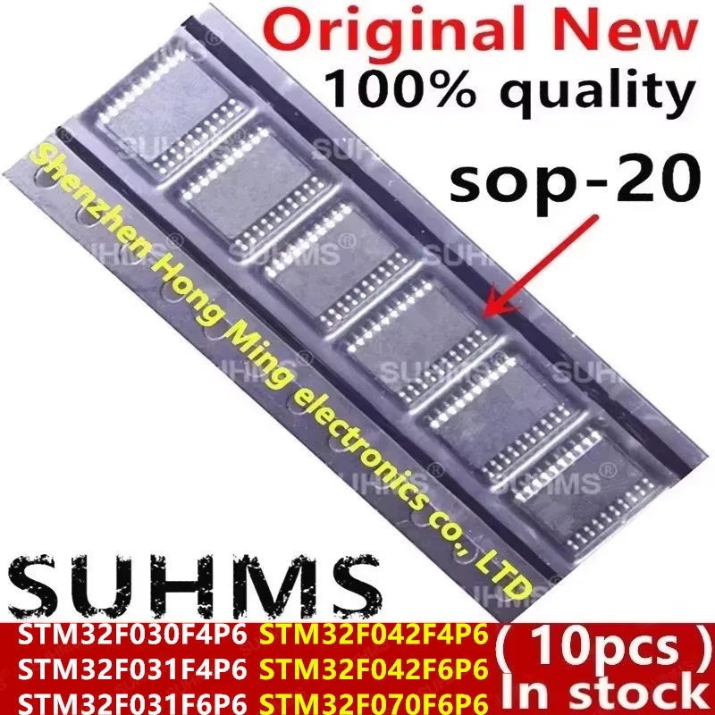 Chipset de TSSOP-20 STM32F030F4P6, STM32F031F4P6, stm32f031f031f6p6, STM32F042F4P6, STM32F042F6P6, STM32F070F6P6, 100% nuevo, 10 unidades