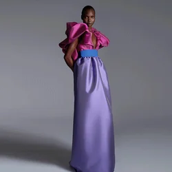 Lavender Skirts Straight Thick Satin Skirt Maxi High Waist Fashion Long Skirts Women Floor Length 2023 jupe femme