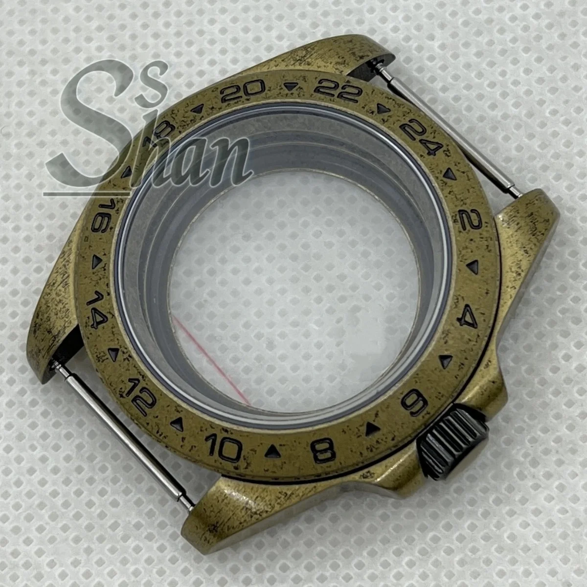 40 mm bronzen kast 24-uurs GMT vaste lunette saffierglas geschikt voor NH34 NH35 NH36 NH39 ETA2824 PT5000 automatische uurwerken