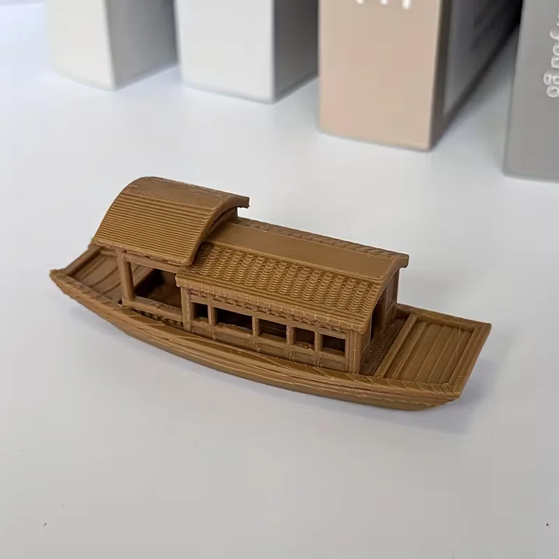 Vintage Painted Boat Model Ornaments, Exquisite Micro Landscape Decorations Outdoor Gardens, Etc., Home and Office Decorations