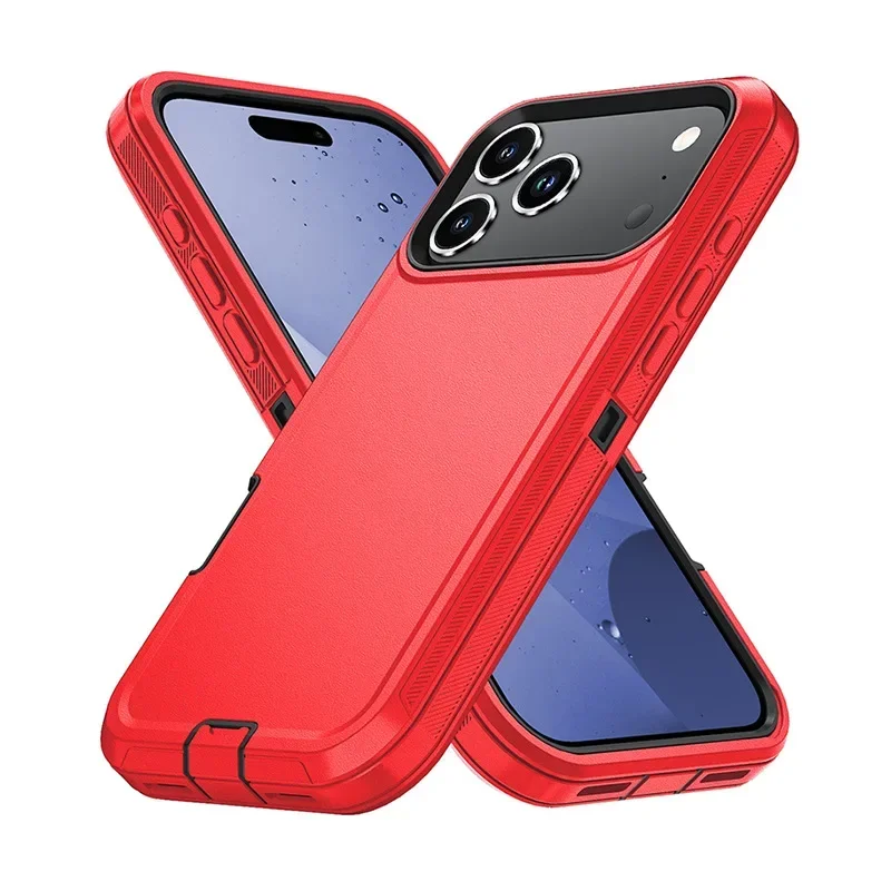 아이폰 17Air 16 15 14 13 12 Pro Max용 3-IN-1 밀리터리 헤비 듀티 클립형 케이스, 기타 방탄 충격 방지 아머 박스 커버