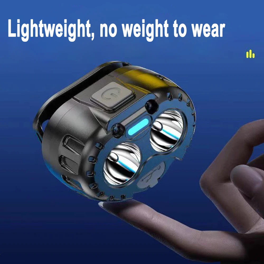 Super Mini LED Headlamp Rechargeable Emergency Head Flashlight Powerful Sensor Head Light Torch Headlights Front Lantern Fishing