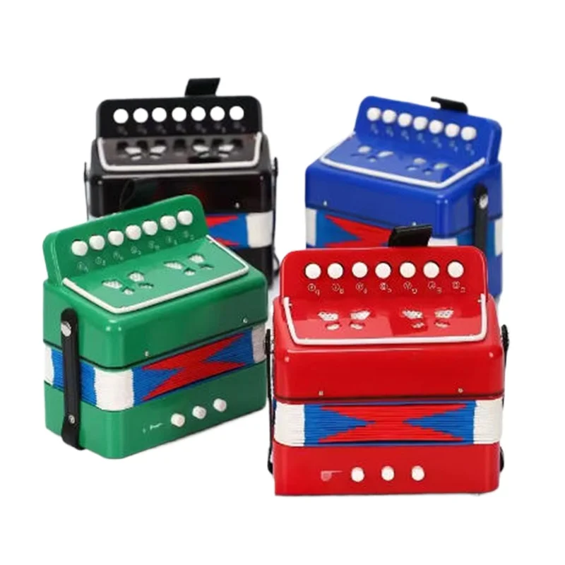 الأكورديون الصغير المهنية 17 مفاتيح 8 باس الأكورديون المحمولة للأطفال الأكورديون الموسيقى التعليم المبكر لوحة المفاتيح أداة #3