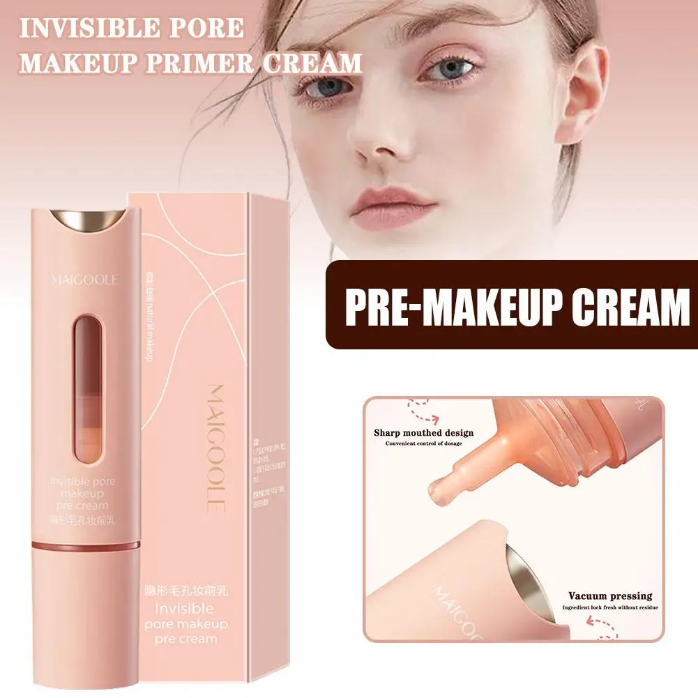 Crème d'apprêt de maquillage invisible pour les pores, longue durée, hydratant, tonifiant, transparent, naturel, éclaircissant, correcteur pour le visage, peau, O7a2