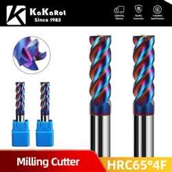 HRC65 Carbide end mill 1 2 4 5 6 8 10 12mm 4Flutes Milling Cutter Cutting Iron Cutter CNC Maching CNC EndMill Milling Cutter