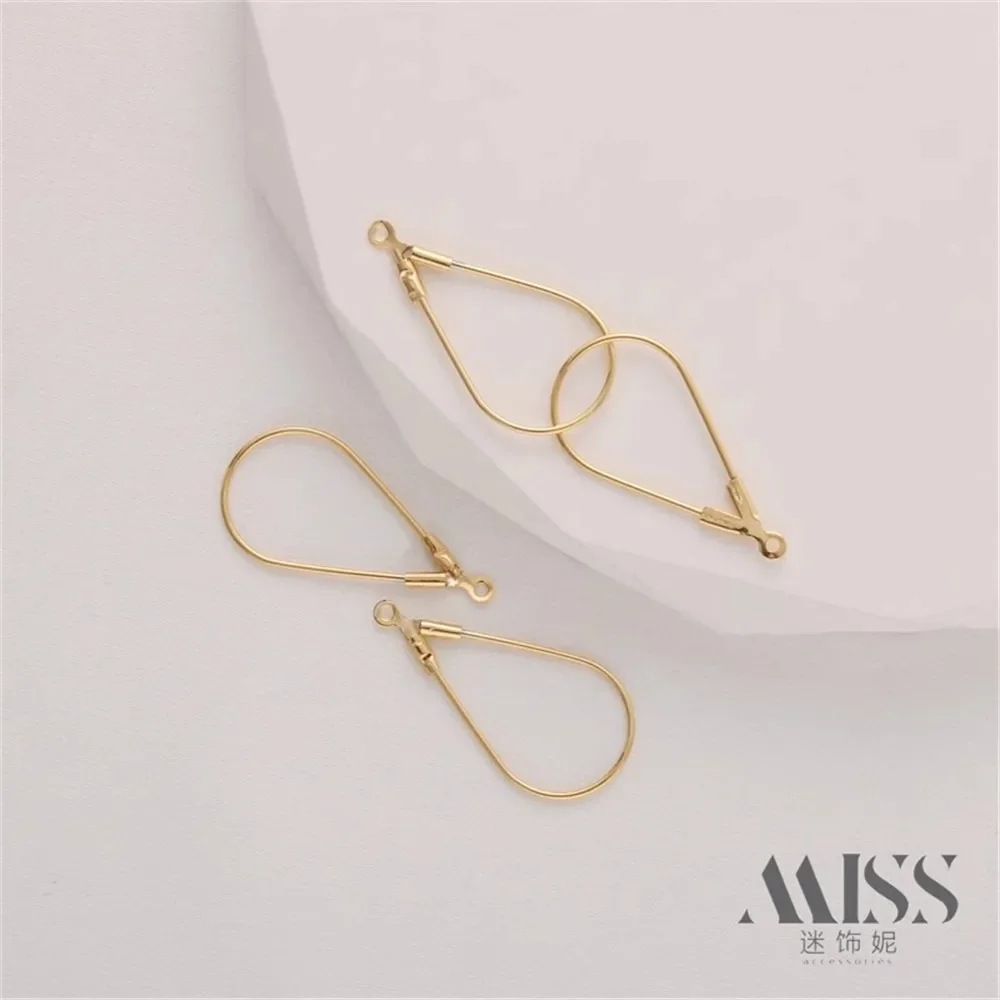 14k pakket goudkleurige gecoate gladde waterdruppel gesp hanger verbinding gesp DIY handgemaakte ketting armband accessoires