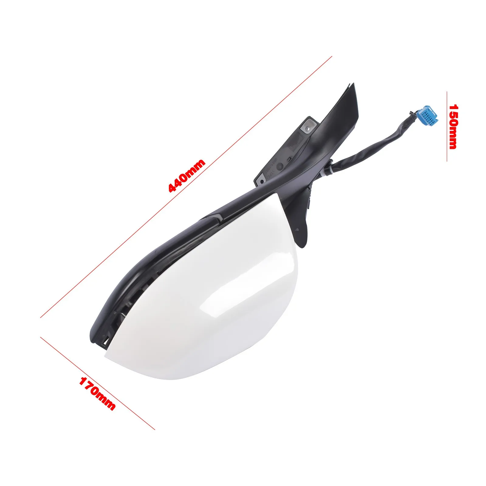 AP02 Left side Driver side Mirror Heated Power Fold White For Tesla Model 3 M3 2017 2018 2019 2020 2021 2022 2023 EV/BEV