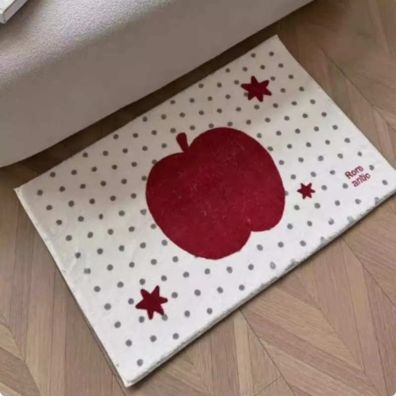 

VIKAMA Outdoor Cute Polka Dot Stain Resistant Floor Mat Non-slip Comfortable Soft Living Room Sofa Bedside Rug Home Decoration