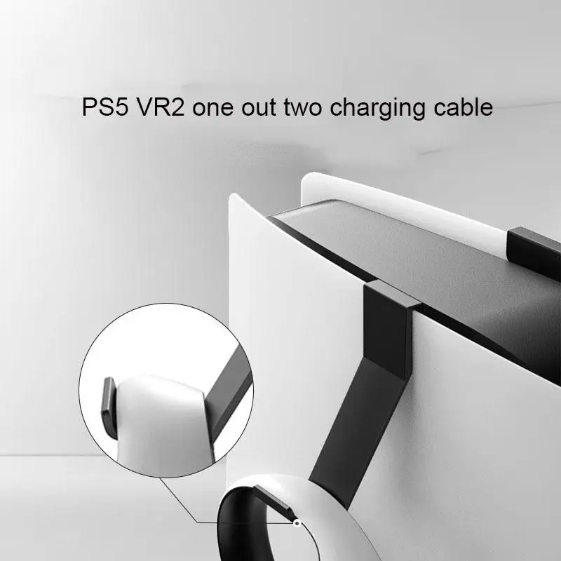 For PS5 VR2 One Out Two Charging Cable Hook Storage Bracket For PS5 Slim Handle Earphone Charging Storage Set