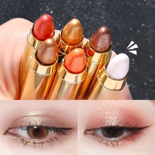 2 en 1 sombra de ojos nacarada lápiz labial sombra de ojos maquillaje sombra de ojos pluma impermeable brillo mate alta pigmentación al por mayor