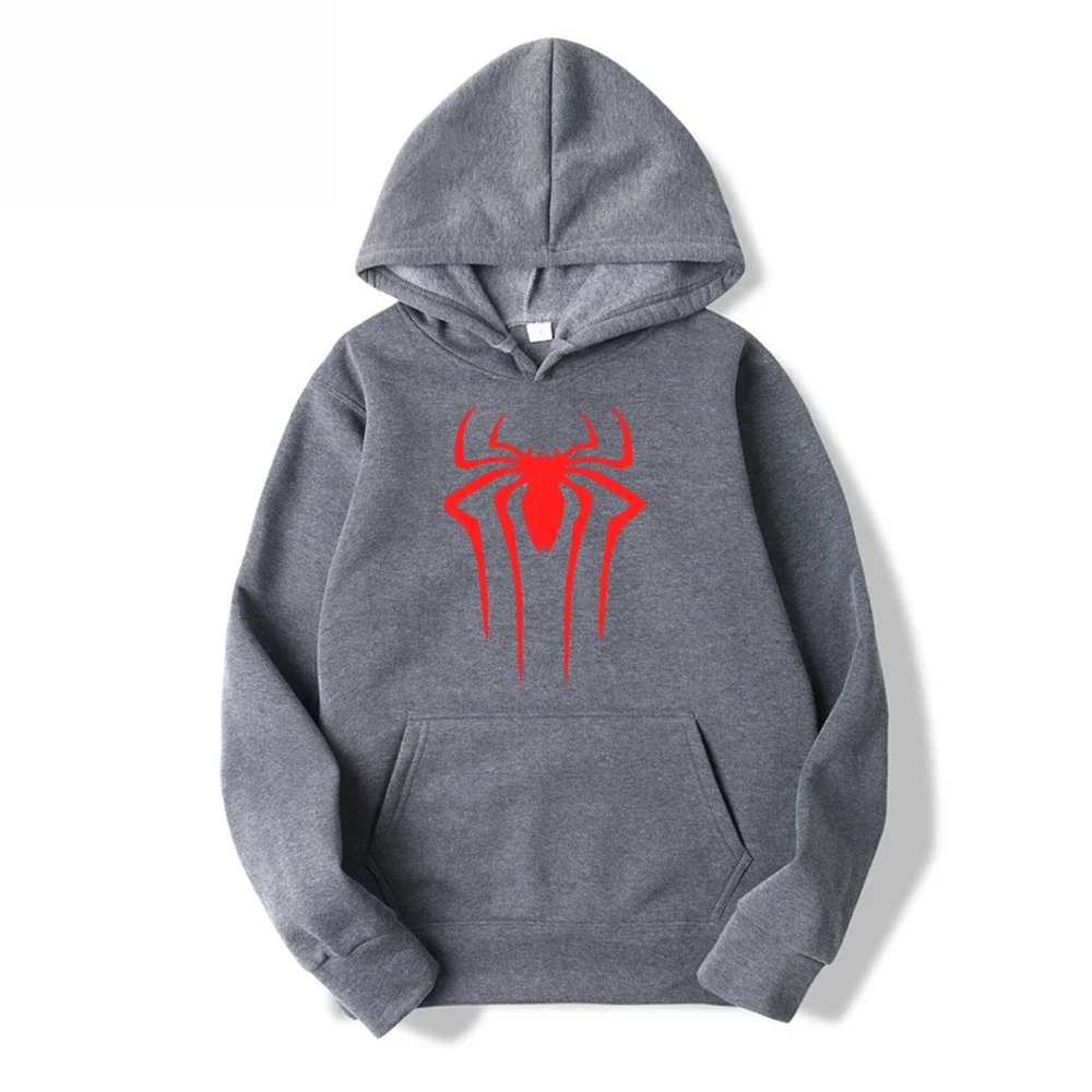 2024Fashion brand Men's Hoodie Casual Hoodie Sweatshirt Men's/Women's top Solid color printed spider hoodie sweatshirt