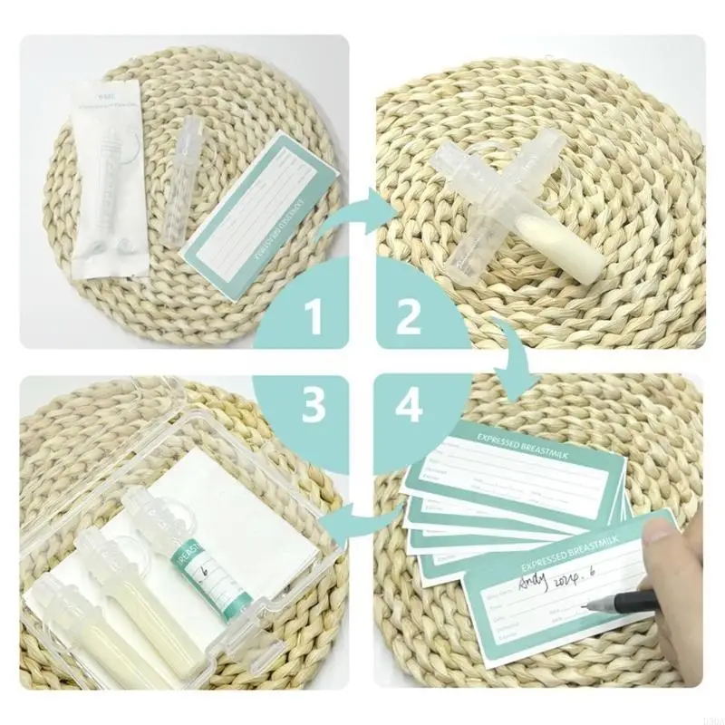 D5QA 6PCS 6ml Tubo alimentazione del colostro Contenitore stoccaggio del latte materno Contenitore portatile del