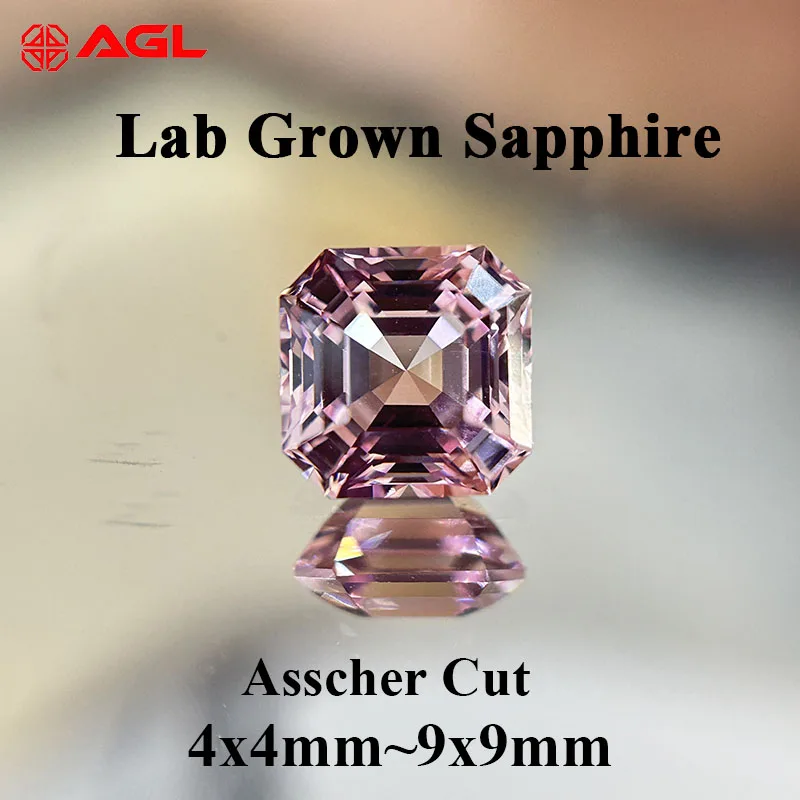 

Выполненный в лаборатории сапфир Сакура розовый цвет Asscher Cut выборный сертификат драгоценный камень для DIY кольцо ожерелье серьги материалы