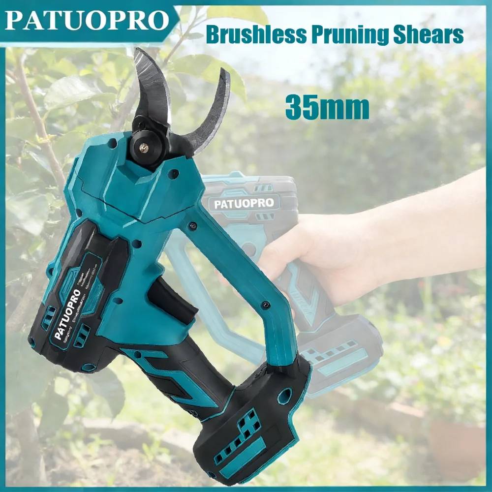 

35mm Cordless Electric Scissors Brushless Pruning Shears Fruit Tree Bonsai Cutter Garden Power Tool For Makita 18V Battery