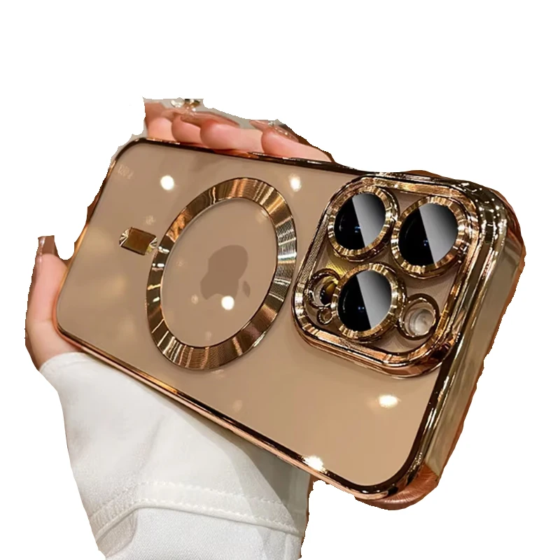 جديد الرسمية الصحراء الذهب قضية الهاتف آيفون 16 15 14 13 12X11 برو ماكس زائد واضح Magsafe عدسة مغناطيسية حماية غطاء ناعم