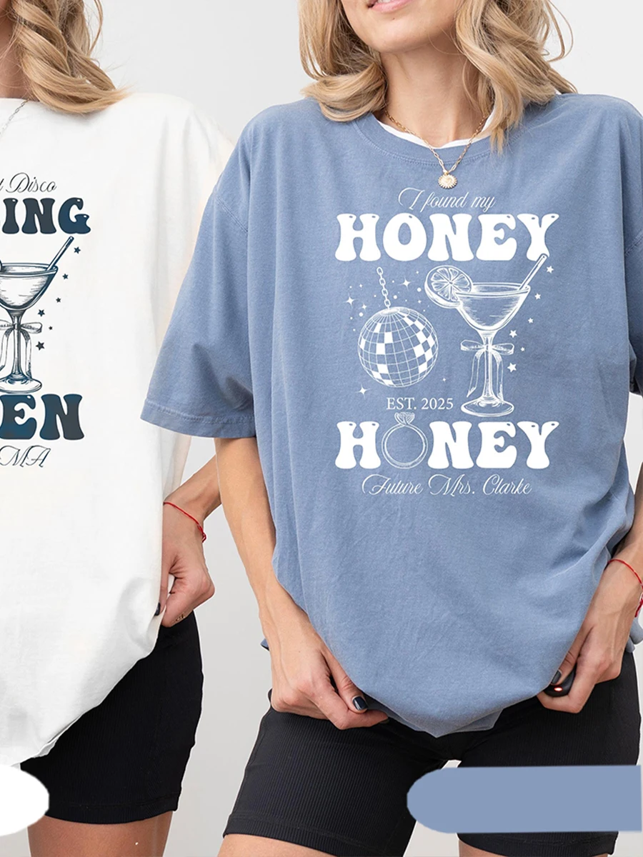 مخصص ديسكو العازبة حزب قميص خمر الرقص ماما ميا ديسكو العروس قميص القطن Y2K للجنسين أعلى اليومية العصرية الشارع الشهير