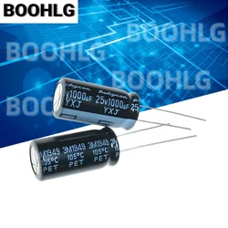10PCS imported electrolytic capacitor 25v 1000uf 10X20 MHE high frequency series short pin