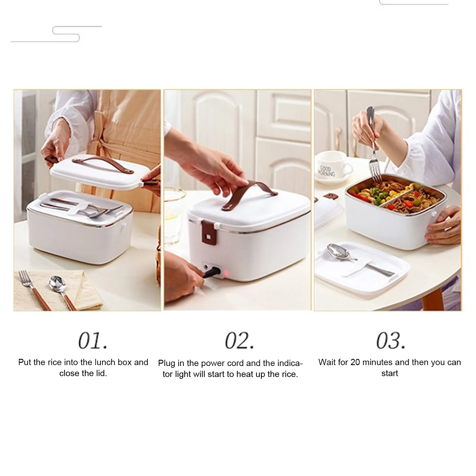 110V/220V/12V 전기 도시락 상자 1.8L 자동차 밥솥 304 스테인레스 스틸 음식 따뜻하게 물 가열 도시락 상자 70 ℃   열 상자