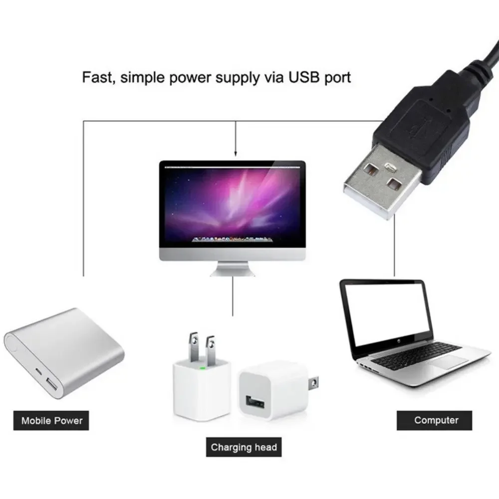 5V  1M 2M 3M 4M 5M USB Cable Power LED strip light lamp SMD 3528 Christmas desk Decor lamp tape For TV Background Lighting