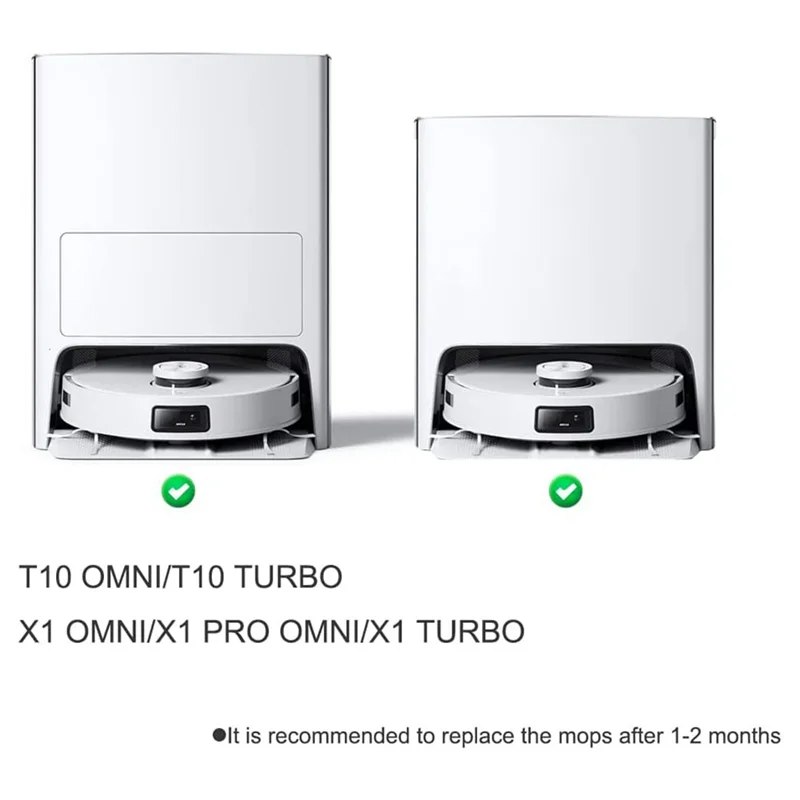 세척 가능 재사용 가능 걸레질 패드, Ecovacs Deebot T10 OMNI/T10 터보, X1 Omni/X1 터보용, 10 개